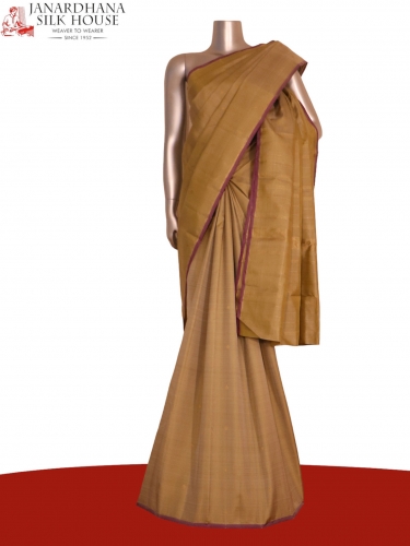 Pure Handloom Two Tone Butta Kanjeevaram Silk Saree